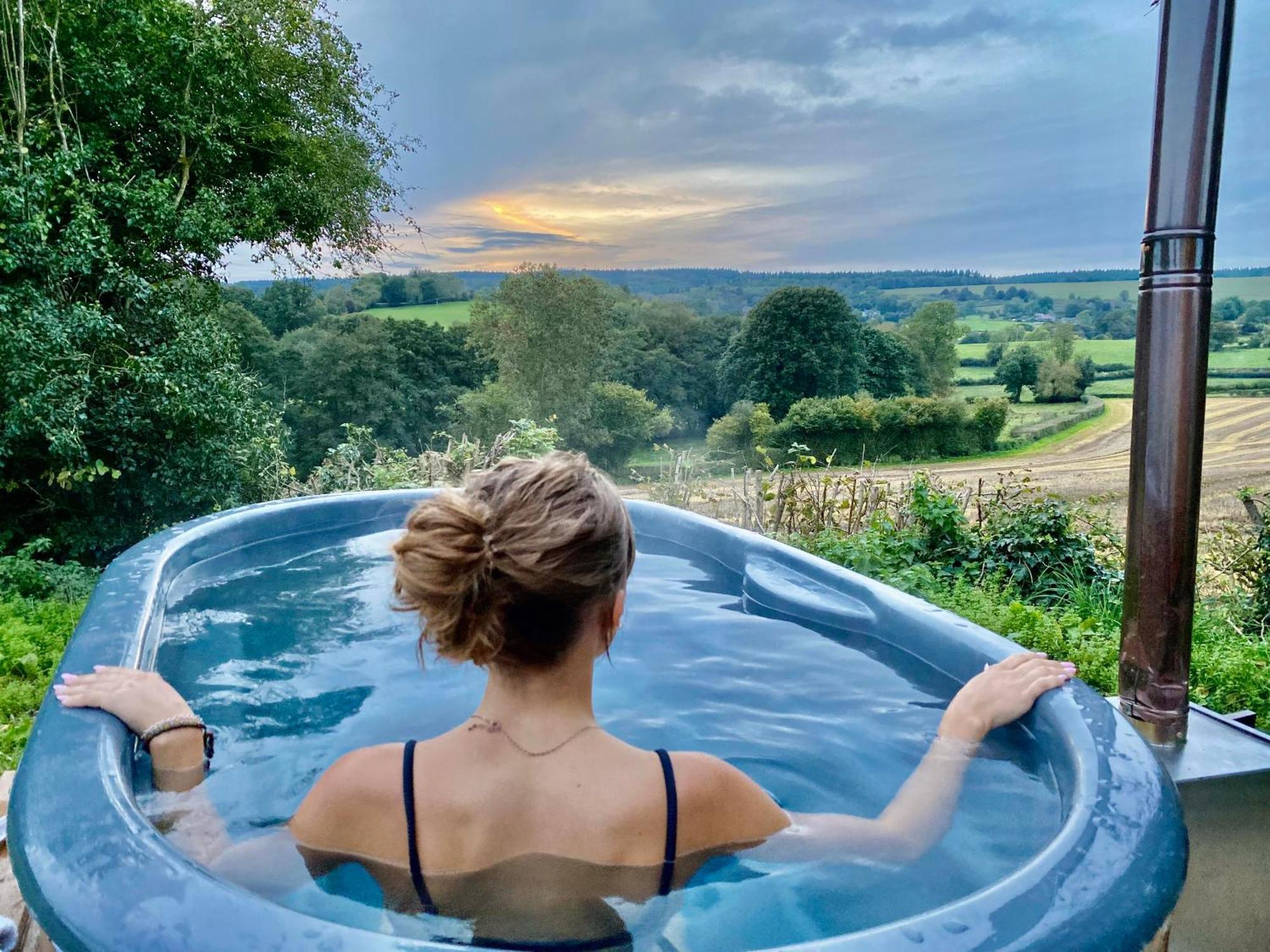 Romantic Nature Retreat, Luxury Glamping & Stargazing Views - Dragonfly Shepherd Hut Yarpole Extérieur photo